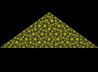 The construction process of an aperiodic Penrose tiling -6 random subdivision iterations- 